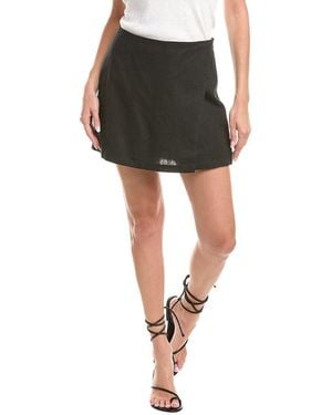 Michael Stars Linen-Blend Mini Skort - Green