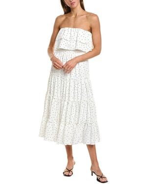 1.STATE Strapless Smocked Waist Tiered Maxi Dress - White
