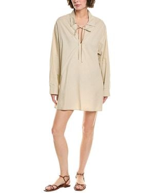 Enza Costa Poplin Caftan - Natural