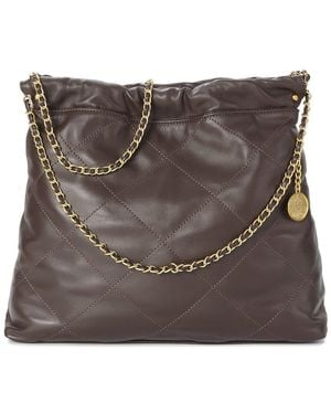 Tiffany & Fred Paris Quilted Leather Tote - Grey