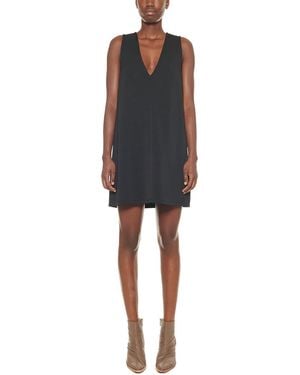 Tibi Frisse Deep Short Mini Dress - Black