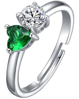 Genevive Jewelry Silver Cz Ring - Blue