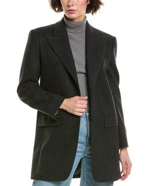 Michael Kors Boyfriend Wool & Silk-Blend Blazer - Black