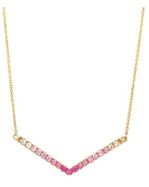 Gemstones 14K 0.48 Ct. Tw. Sapphire Necklace - Metallic