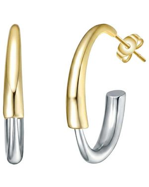 Rachel Glauber Plated Hoop Earrings - Metallic