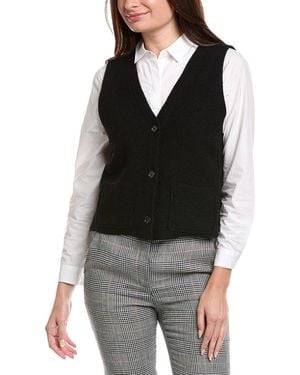 Eileen Fisher Petite Boiled Wool Vest - Black