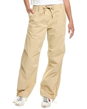 Ganni Washed Canvas Drawstring Pant - Natural