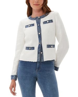ecru Tweed Jacket - Blue