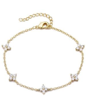 Adornia 14K Plated Flower Station Bracelet - Metallic