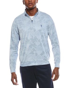 Tailorbyrd Honeycomb Jacquard Textured Performance 1/4-Zip Pullover - Blue