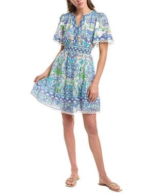 Hale Bob Katelyn Linen Mini Dress - Blue