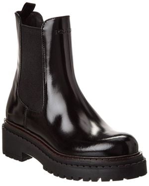 Prada Logo Leather Chelsea Boot - Black