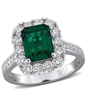 Created Forever 3.28 Ct. Tw. Lab-Grown Diamond & Lab-Grown Created Emerald Ring - Green