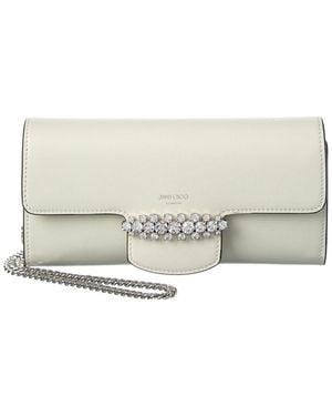 Jimmy Choo Bing Leather Wallet On Chain - Grey