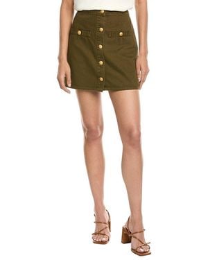 L'Agence Kris Button Front Mini Skirt - Green