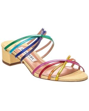Aquazzura Tell Me 35 Leather Sandal - Pink
