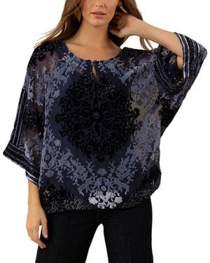Hale Bob Briar Silk-Blend Top - Black