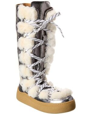 Free People Wilder Mukluk Suede & Shearling Boot - White