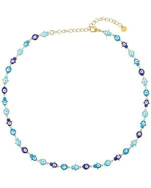 Eye Candy LA Hamsa Eye Necklace - Blue