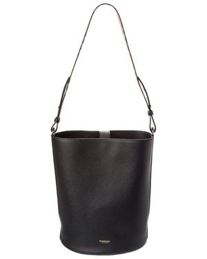 Burberry Leather Bucket Bag - Black