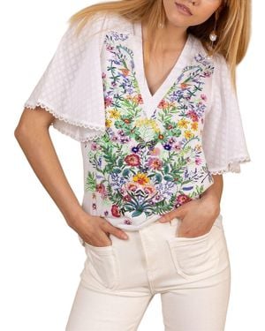 Hale Bob Keilani Short Sleeve Knit Top - Multicolour