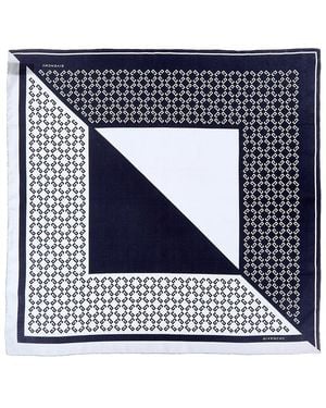 Givenchy Logo Silk Scarf - Blue