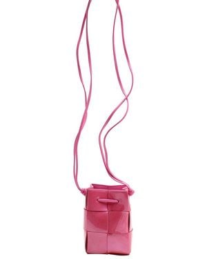 Bottega Veneta Cassette Mini Intrecciato Crossbody (authentic Pre-loved) - Pink
