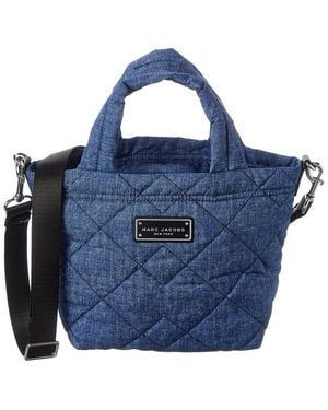 Marc Jacobs Denim-Effect Quilted Mini Tote - Blue