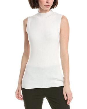 Tahari Ribbed Knit Top - White