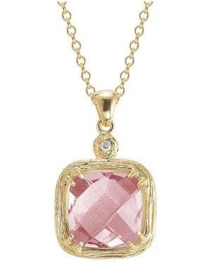 Reiss 14k 3.37 Ct. Tw. Diamond & Rose Quartz Necklace - Pink