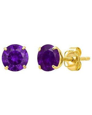 MaxColor 14K 1.40 Ct. Tw. Amethyst Stud Earrings - Purple