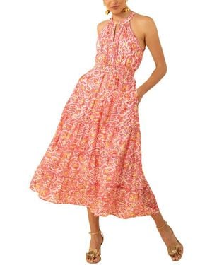 Hale Bob Denver Silk-Blend Midi Dress - Pink