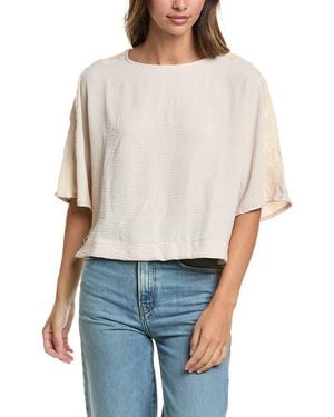 Adrianna Papell Airflow Woven Kimono Sleeve Top - White