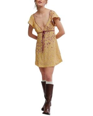 Free People Backroads Mini Dress - Natural