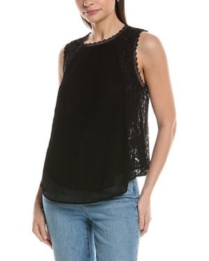Ellen Tracy Mix Media Top - Black