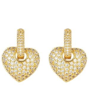 Eye Candy LA The Luxe Collection Cz Golden Hearts Earrings - Metallic