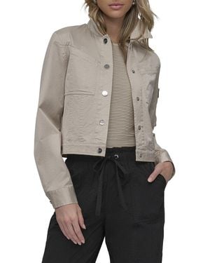DKNY Cropped Sateen Jacket - Gray