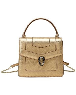 Tiffany & Fred Paris Top-Grain Saffiano Leather Satchel - Metallic