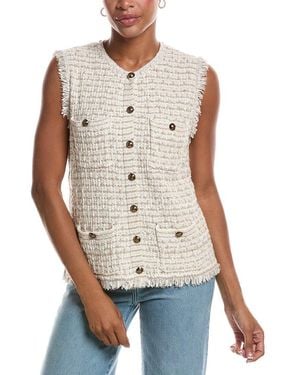 Autumn Cashmere Long Tweed Vest - White