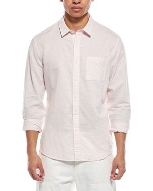 Vince Linen-Blend Button-Down Shirt - White