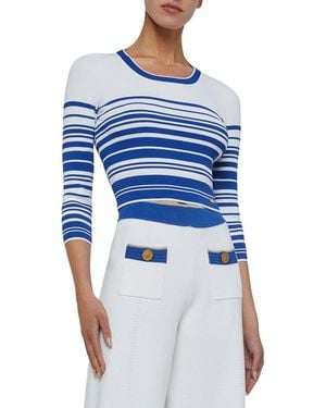 L'Agence 'Agence Yukio Striped Crop Top - Blue