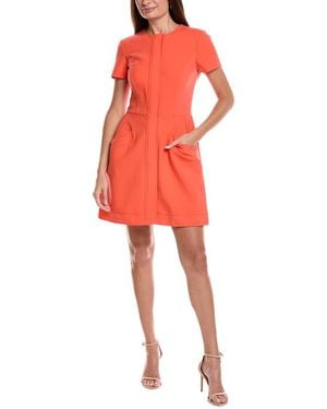 Oscar de la Renta Wool-Blend Shirtdress - Red