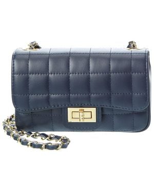 Persaman New York Poppy Quilted Leather Crossbody - Blue