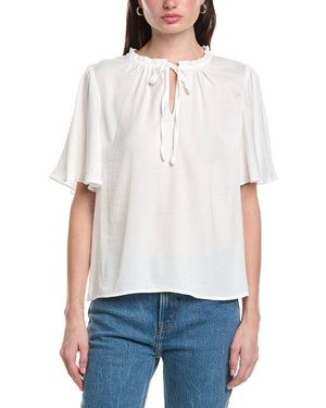 Vince Camuto Tie Neck Princess Sleeve Blouse - White