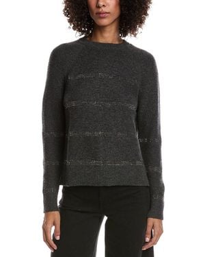 Forte Crystal Wool & Cashmere-Blend Raglan Jumper - Black