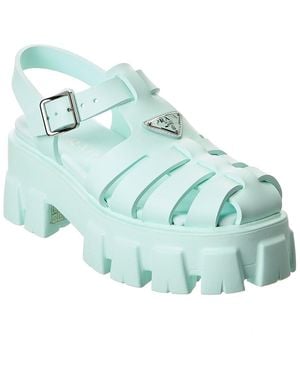 Prada Logo Rubber Sandal - Blue