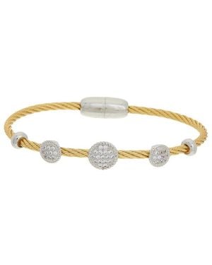 Juvell 18K Plated Cz Bangle Bracelet - White