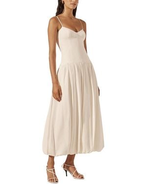 Shona Joy Vento Bustier Bubble Midi Dress - Natural