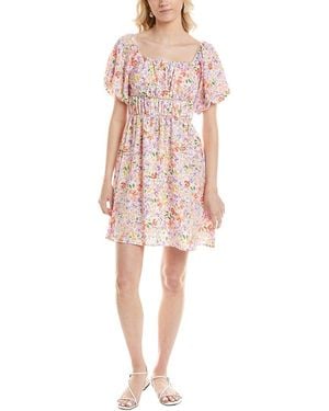 Marion Puff Sleeve Mini Dress - Pink