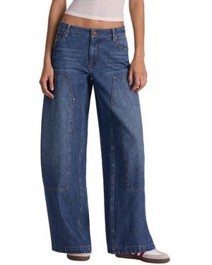 Alice + Olivia Andie Low-Rise Carpenter Barrel Jean - Blue